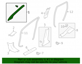 Front pillar trim upper right Nissan Versa Note 13-17 gray