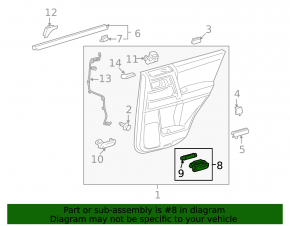 Door illumination on the trim card front left Lexus ES300h ES350 13-18