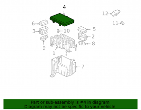 Lexus GX470 05-09 Underhood Fuse Box Cover
