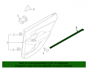 Inner rear left window seal for Kia K5 21-24