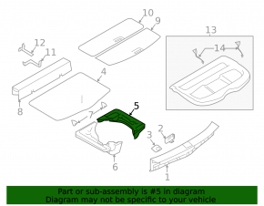 Trunk tray without tools right Nissan Rogue Sport 17-22