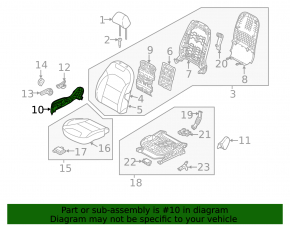 Kia Niro 17-22 HEV, PHEV passenger seat trim, right side, gray