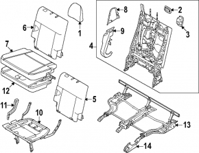 3rd row left seat Hyundai Santa Fe 24-26 gray leather