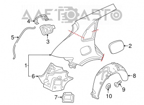 Left ventilation shield Audi A4 B8 08-16