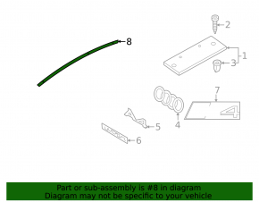 Audi A4 B9 20-25 trunk lid molding, gloss black