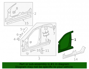 Body pillar central right Mercedes W213 E 17-23