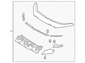 Upper radiator grille trim assembly Mazda 3 19-26 4d under the camera