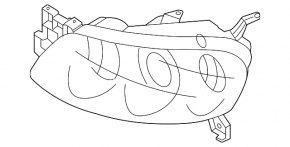 Headlight front right Mazda3 03-08 naked DEPO