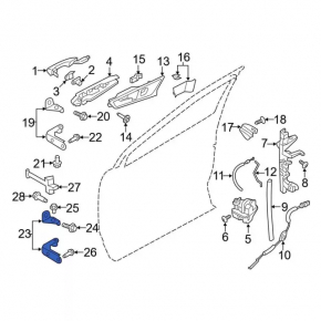 Lower front left door hinge for Lincoln MKX 16-18