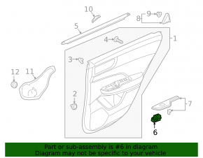 Rear right window lift control Honda Clarity 18-21 usa