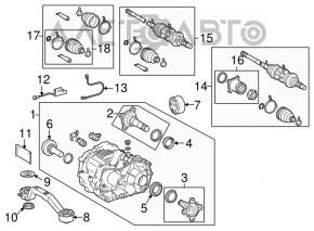 Drive axle shaft rear left Lexus RX450h 10-15 thread defect