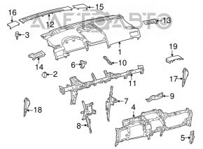 Lexus Hs250h 10-12 dashboard without airbag for monitor