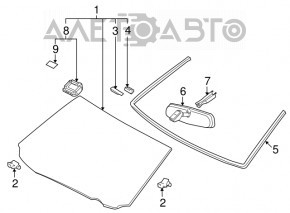 Lexus GS300 GS430 06-06 windshield without rain sensor