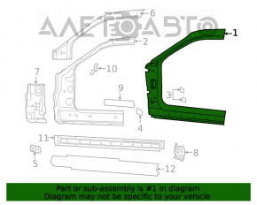 Body pillar front left Dodge Challenger 09-18