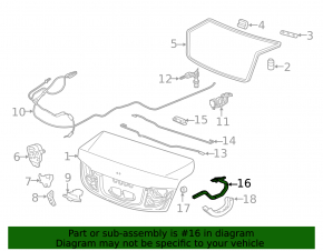 Trunk lid hinge left Acura ILX 13-22