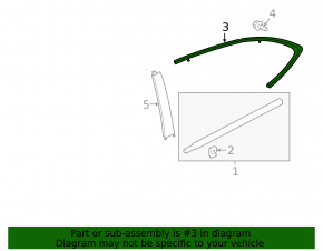 Door molding upper rear left Acura TLX 15-