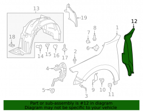 Seal wing door-wing left Honda Insight 19-22