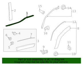 Door-glass molding, central rear right, Lexus GX550 24-26