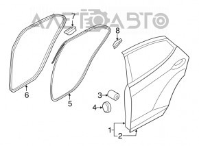 Door bare rear left Hyundai Elantra UD 11-16