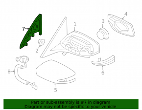 Side mirror plug front right Nissan Maxima A36 16-18