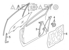 Front right door glass Nissan Murano z51 09-14