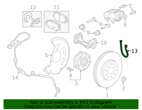 Brake hose front right Chevrolet Volt 16-