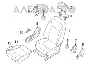Passenger seat Nissan Sentra 13-15 without airbag, mechanical, cloth black