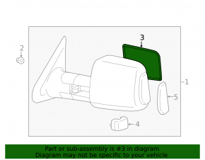 Left mirror element for Toyota Tundra 2008-21