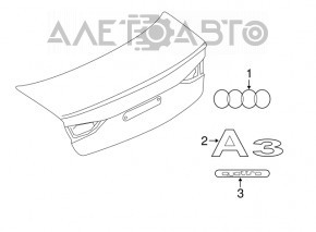 Emblem inscription A3 Audi A3 22-26 chrome