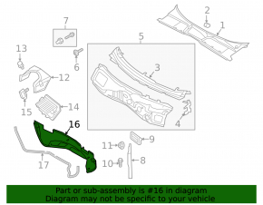 Windscreen wiper pan metal Audi A4 B9 17-
