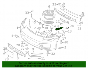 Front Bumper Grille Bracket Left Porsche Panamera 14-16