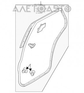 Rear left door seal Mazda CX-7 06-09