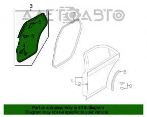 Rear left door seal Mazda CX-7 06-09