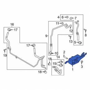 Oil cooler automatic transmission Ford Edge 19- 2.0T type 2