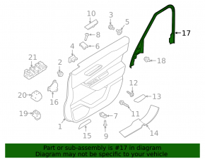 Land Rover Range Rover Velar 18-23 black front left inner door frame