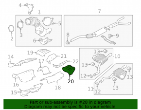 Heat shield muffler rear left Jaguar F-Pace X761 17- 3.0t