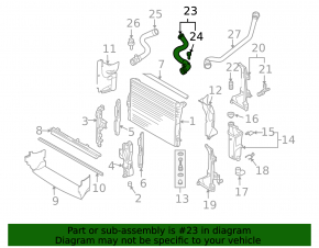 Lower right cooling hose BMW X3 E83 03-10 X3