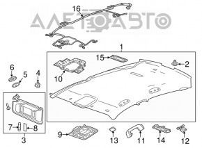 Chevrolet Impala 14-20 Driver's Sun Visor Fastening Hook Gray