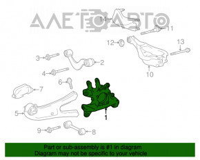 Rear left trunnion Toyota Highlander 14-19 bracket torn out, thread defect