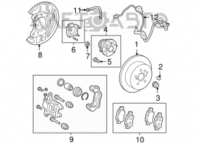 Rear left brake disc for Toyota Sienna 2010-2011