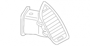 Right dashboard air duct Audi Q7 4L 10-15 with chrome, broken guides, broken vertical adjustment