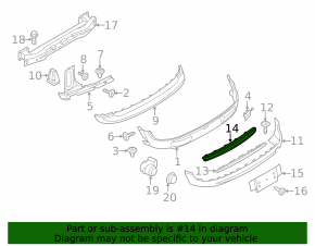 Rear Bumper Grille Frame Mini Cooper S Clubman R55 11-14 Rest Black