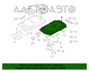 Mini Cooper Clubman R55 07-14 Headliner Without Sunroof Ser