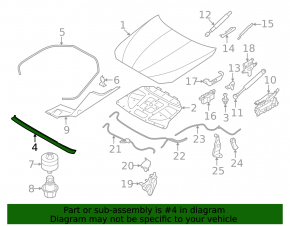 Front hood seal BMW 5 F10 11-16