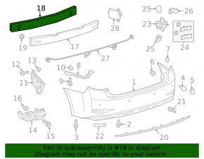 Lexus ES300h ES350 13-18 Rear Bumper Reinforcement