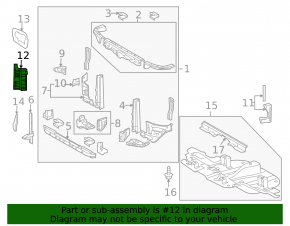 Right radiator deflector for Toyota Sequoia 2016