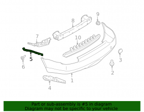 Subaru b9 Tribeca rear bumper mount, thin, left