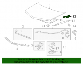 Right hood hinge for Acura MDX 07-13