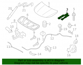 Left hood hinge for Kia Sorento 21-25 HEV, PHEV
