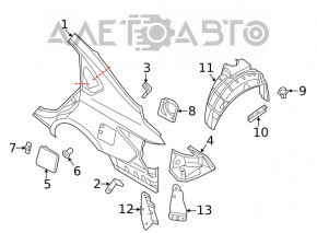Rear left fender liner for Nissan Altima 13-18